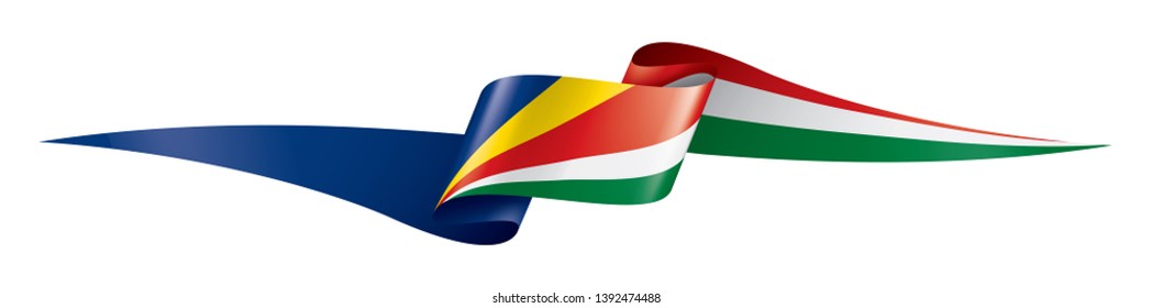 Seychelles flag, vector illustration on a white background