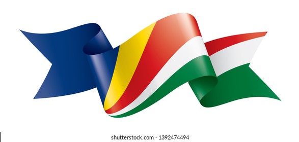 Seychelles flag, vector illustration on a white background