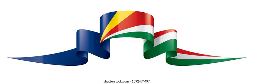 Seychelles flag, vector illustration on a white background