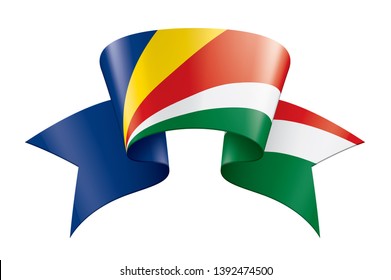 Seychelles flag, vector illustration on a white background