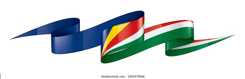 Seychelles flag, vector illustration on a white background