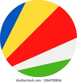 Seychelles Flag Vector Round Flat Icon - Illustration
