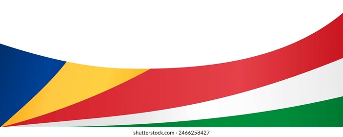Seychelles flag wave isolated on png or transparent background vector illustration.