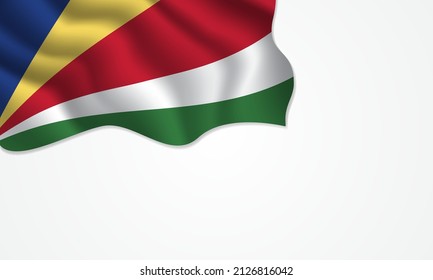 Seychelles flag waving illustration with copy space on isolated background design