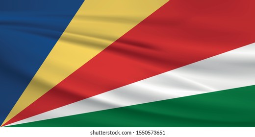 Seychelles flag waving with wind effect