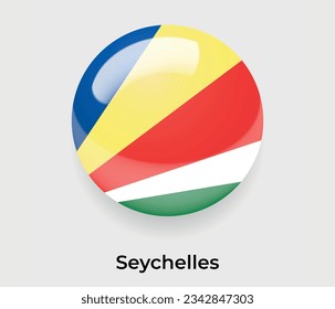 Seychelles glamurosa bandera nacional burbuja forma redonda icono vectores ilustración de vidrio