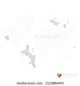 Seychelles grey map isolated on white background with abstract mesh line and point scales. Vector illustration eps 10