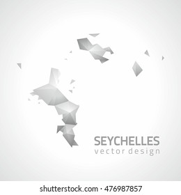 Seychelles grey polygonal vector triangle map