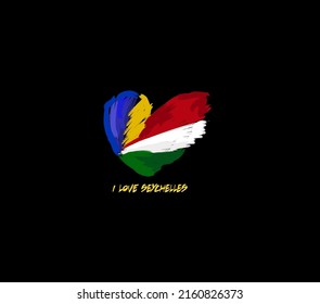 Seychelles grunge flag heart for your design