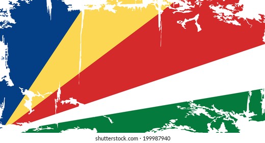 Seychelles grunge flag. Vector illustration. Grunge effect can be cleaned easily.