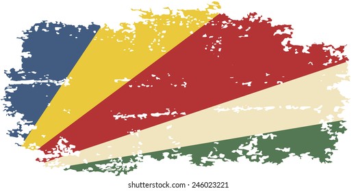 Seychelles grunge flag. Vector illustration. Grunge effect can be cleaned easily.
