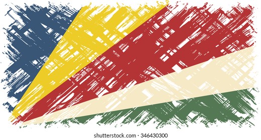 Seychelles grunge flag. Vector illustration. Grunge effect can be cleaned easily.
