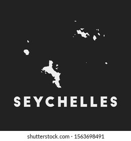 Seychelles icon. Island map on dark background. Stylish Seychelles map with island name. Vector illustration.