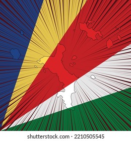 Diseño del mapa del Día de la Independencia de Seychelles