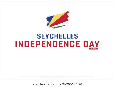 SEYCHELLES Independence Day on a white background, Vector design of Independence Day of SEYCHELLES, Typographic Design of SEYCHELLES National Day, Flag typography of SEYCHELLES