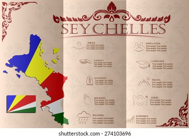 Seychelles , infographics, statistical data, sights. Vector illustration