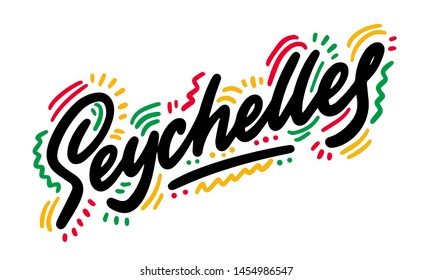 Seychelles. Isolated vector illustration is perfect for t shirts, cups, cards, posters.