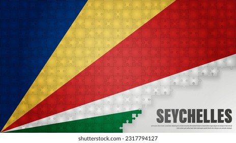 Seychelles jigsaw flag background. Element of impact for the use you want to make of it.