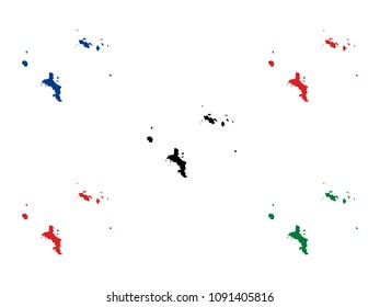 Seychelles map in colors