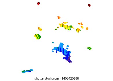 Seychelles - map is designed rainbow abstract colorful pattern, Republic of Seychelles map made of color explosion,
