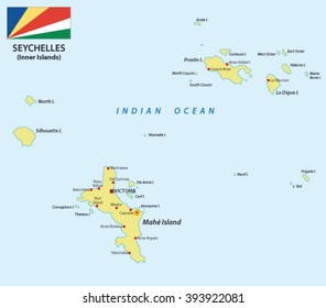 Seychelles Map With Flag