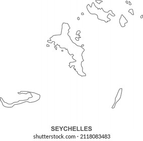 Icono de línea de mapa de Seychelles, símbolo del mapa de Seychelles vector 