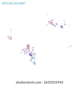 Seychelles Map Mandala with Colorful Details Textured Vector Design Template on White Background.
