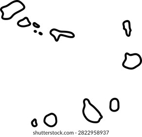 Seychelles map outline icon in flat vector style, showing the seychellois national border silhouette. Ideal for Africa geography projects, travel apps, infographics, education materials, and location-based digital or ...