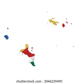 Seychellen-Karte im polygonalen Stil auf weißem Hintergrund. Vektorgrafik eps10.