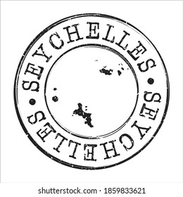 Seychelles Kartensymbol. Runder Design-Stempel. Reise- und Geschäftswelt-Vektorgrafik.