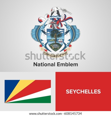 Seychelles National Emblem and flag 