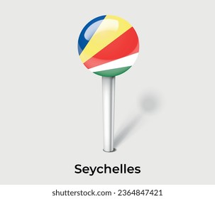 Seychelles national flag map marker pin icon illustration
