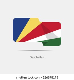 Seychelles national flag on a white background with shadow. vector illustration