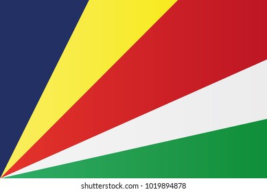 Seychelles national flag. Republic of Seychelles vector illustration symbol.