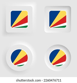 Seychelles neumorphic graphic and label set. Element of impact for the use you want to make of it.