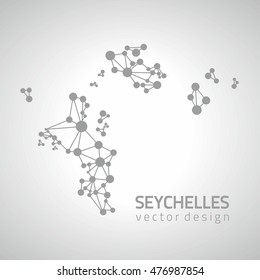 Seychelles outline grey vector map of Africa
