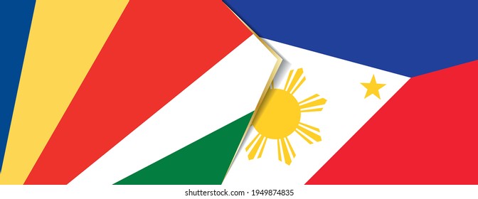 Seychelles and Philippines flags, two vector flags symbol of relationship or confrontation.