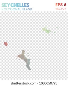Seychelles polygonal map, mosaic style island. Modern low poly style, modern design. Seychelles polygonal map for infographics or presentation.