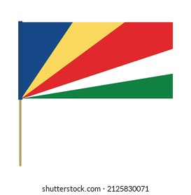 Seychelles and Principe vector flag on a stick. Design element. Signs and symbols. Flags.