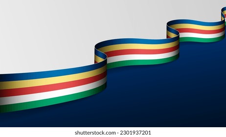 Seychelles ribbon flag background. Element of impact for the use you want to make of it.