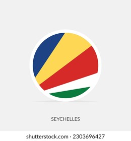 Das runde Flaggensymbol der Seychellen mit Schatten.