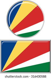 Seychelles round and square icon flag. Vector illustration Eps 8.