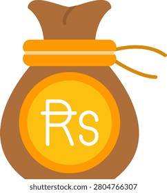 Seychelles Rupee Flat Style Icon Design