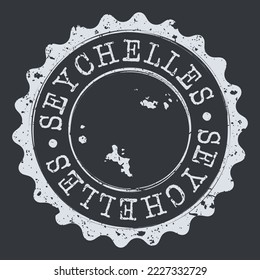 Seychelles Stamp Travel Passport. Design Retro Symbol Country. Old Vintage Postmark.