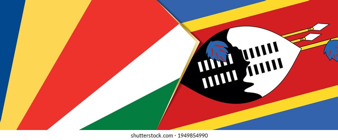 Seychelles and Swaziland flags, two vector flags symbol of relationship or confrontation.