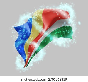 Seychelles, Vector 3d en un torbellino de magia radiante