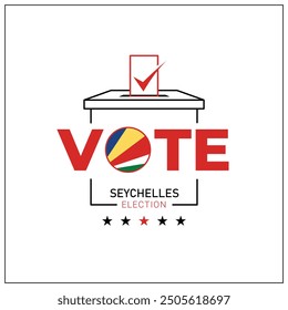 Seychellen-Wahl, Seychellen-Bürger Teilnahme an der Abstimmung, gehen zur Abstimmung, Abstimmung, Hand verlassen Stimme, positive Stimme, negative Stimme, Hand hinterlassen Papier in der Wahlurne, Wahlen, Wahl des Herrschers.