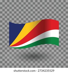 Seychelles wavy flag isolated transparent background