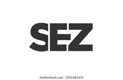 SEZ logo design template with strong and modern bold text. Initial based vector logotype featuring simple and minimal typography. Trendy company identity ideal for businesses brand presence.