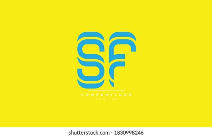 SF abstract initials monogram letter text alphabet logo design